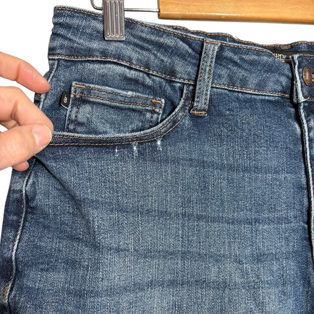 JUDY BLUE | Women Vintage Wash Blue High Waist Wide Leg Crop Denim Jean size 14W - Picture 7 of 15